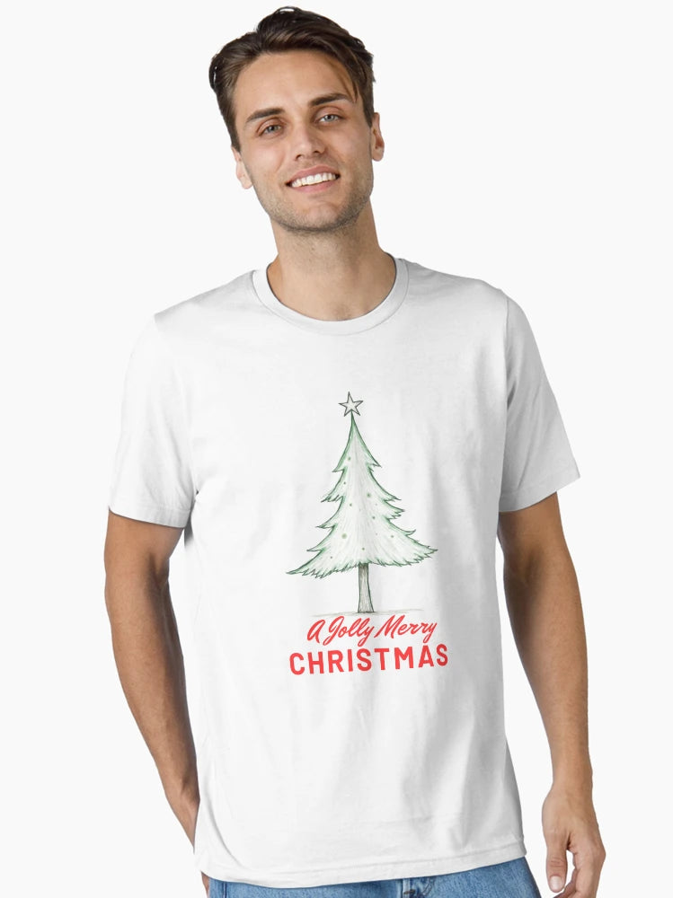 A Jolly Merry Christmas - Classic Star-Topped Christmas Tree T-Shirt