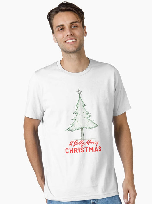 A Jolly Merry Christmas - Classic Star-Topped Christmas Tree T-Shirt