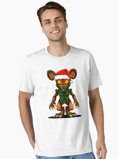 Alien wearing a Santa hat