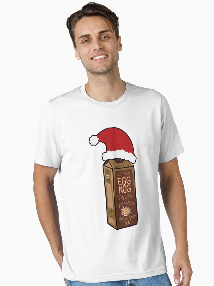 Eggnog Carton Wearing A Santa Hat