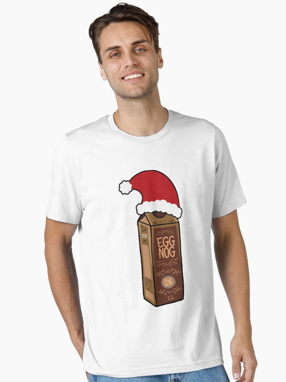 Eggnog Carton Wearing A Santa Hat