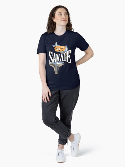 24/7 Savage – Bold 3D Sparkle Typography Design