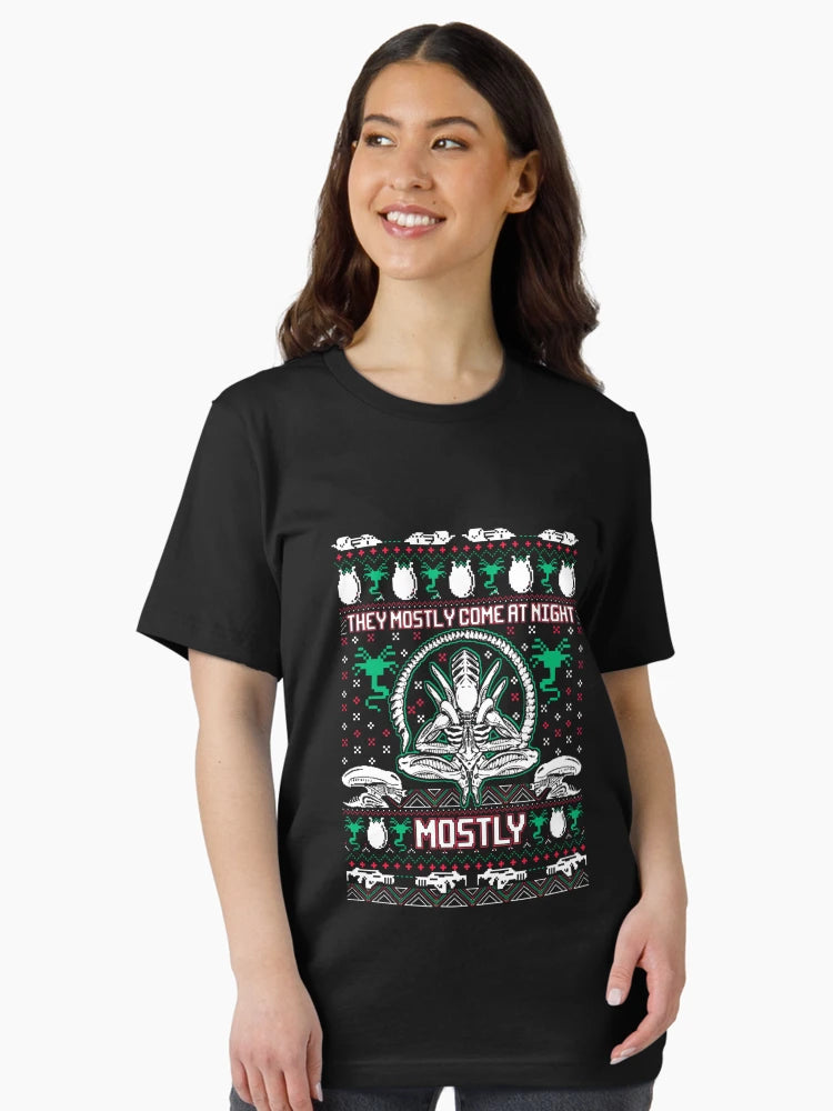 Aliens Ugly Christmas Sweater They Mostly Come At Night