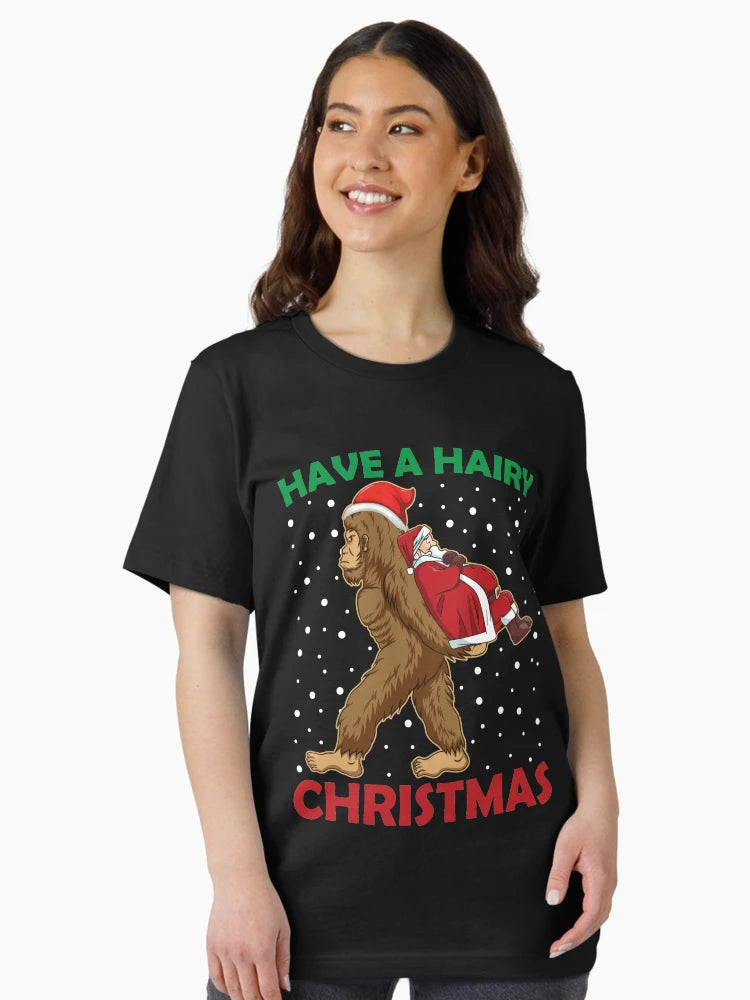 Have A Hairy Christmas Funny Santa Abduction By Bigfoot