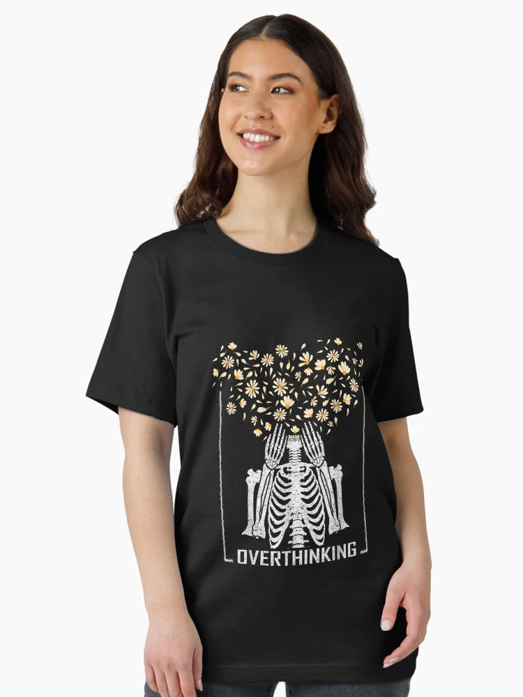 Dy Skeleton Overthinking Daisy Lover Costume Men Women TShirt24