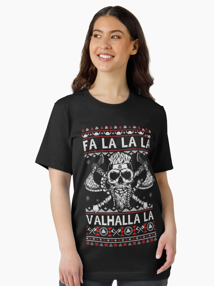 Fa La La Valhalla Viking Skull Christmas Ugly