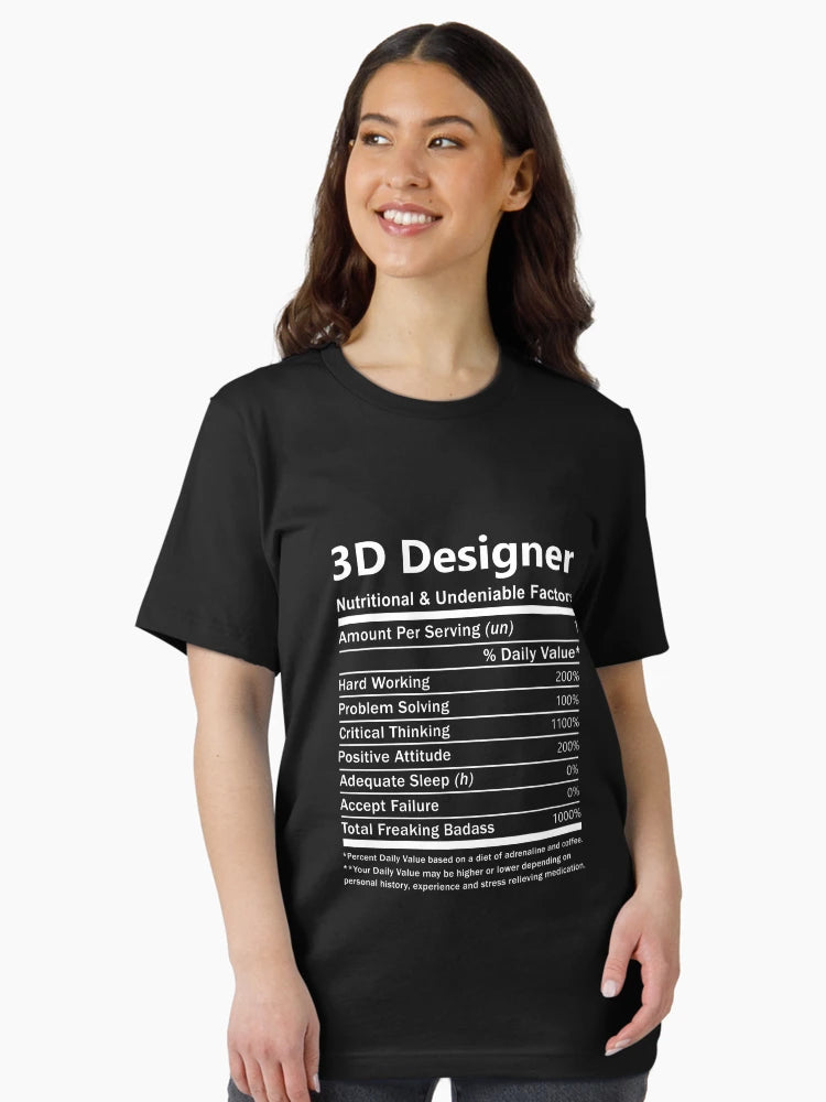 3D Designer T Shirt - Nutritional And Undeniable Factors Gift Item Tee