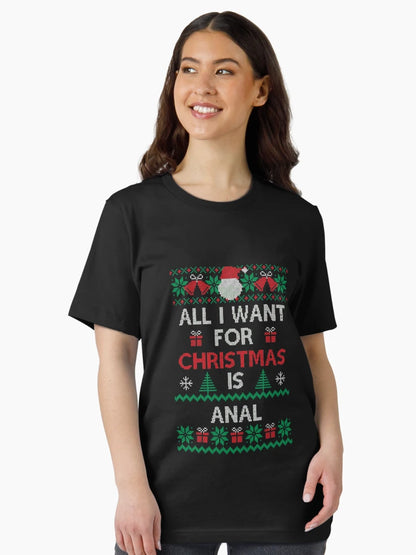 All I Want For Christmas Is Anal Funny Ugly Sweater Xmas