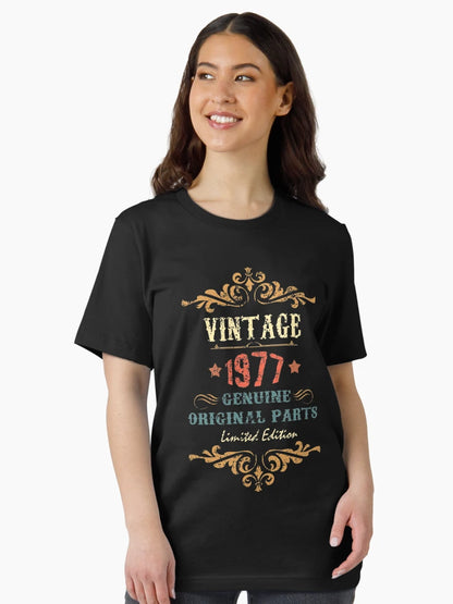 40th Birthday Tshirt Vintage 1977 Genuine Original Parts Limited Edition