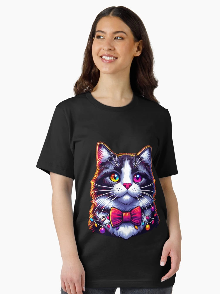 Festive Feline Adorable Christmas Cat with Bow Tie