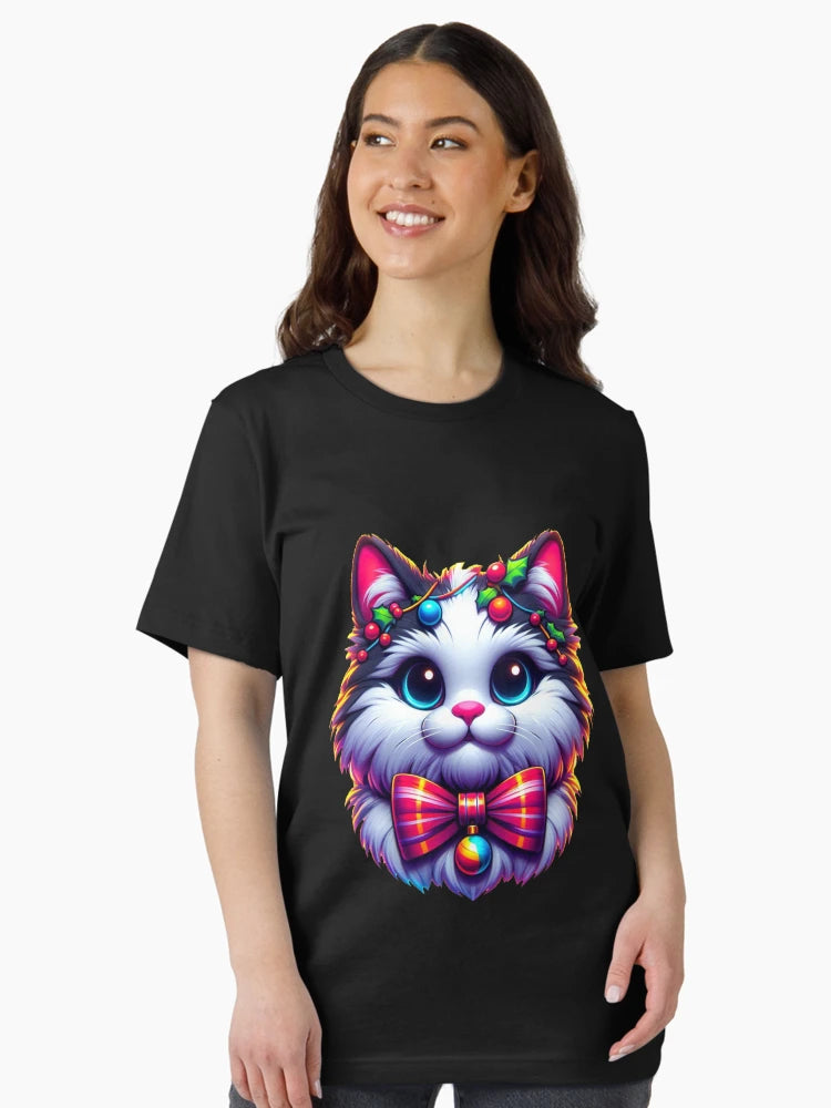 Festive Feline Adorable Christmas Cat with Bow Tie