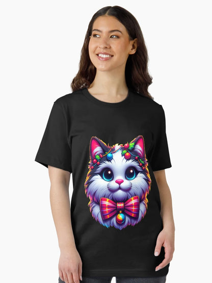 Festive Feline Adorable Christmas Cat with Bow Tie