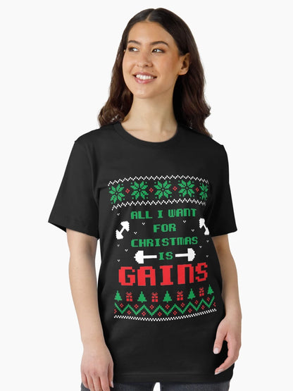 All I Want For Christmas Is Gains | Funny Ugly Christmas Sweater