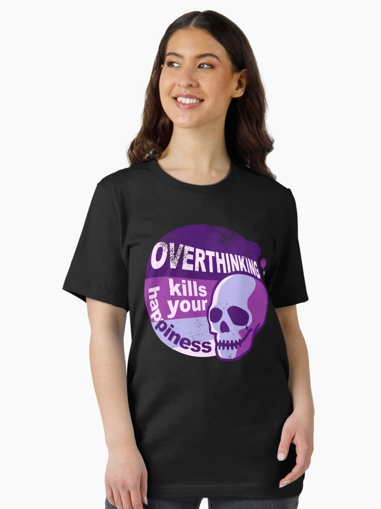 Overthinking kills your happiness Purple retro style  | worn