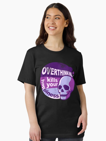 Overthinking kills your happiness Purple retro style  | worn
