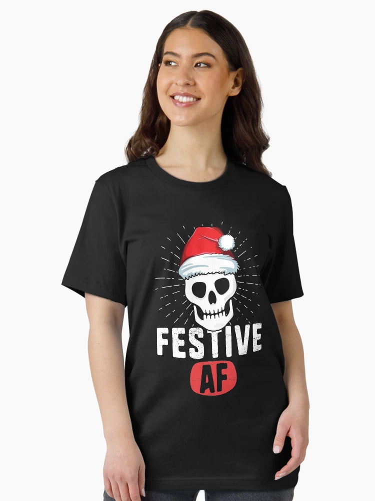 Festive AF Funny Christmas T-Shirt Men Women Xmas Party