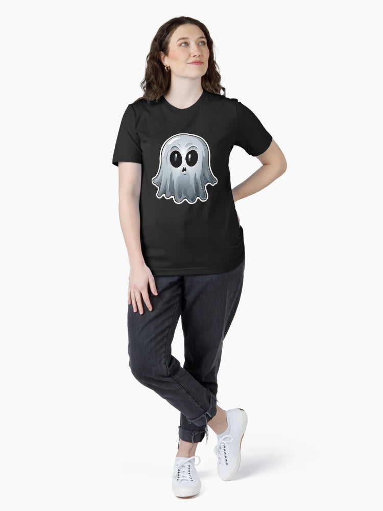 Ethereal Ghost 'Boo' Sticker – Glowing Font and Misty Tendrils - T shirt