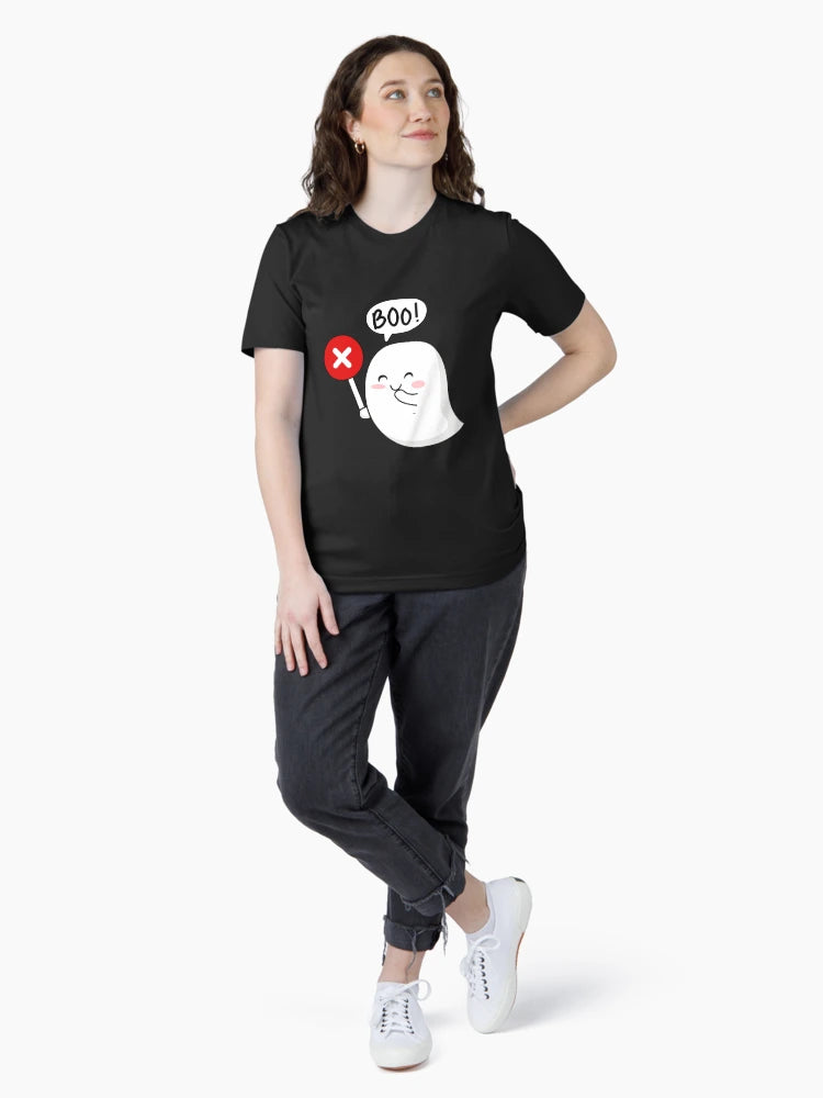 Funny smile Ghost Screaming Boo Disapproval T-Shirt halloween