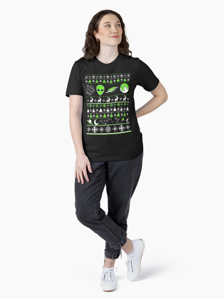 Alien Ugly Christmas Sweater Tee