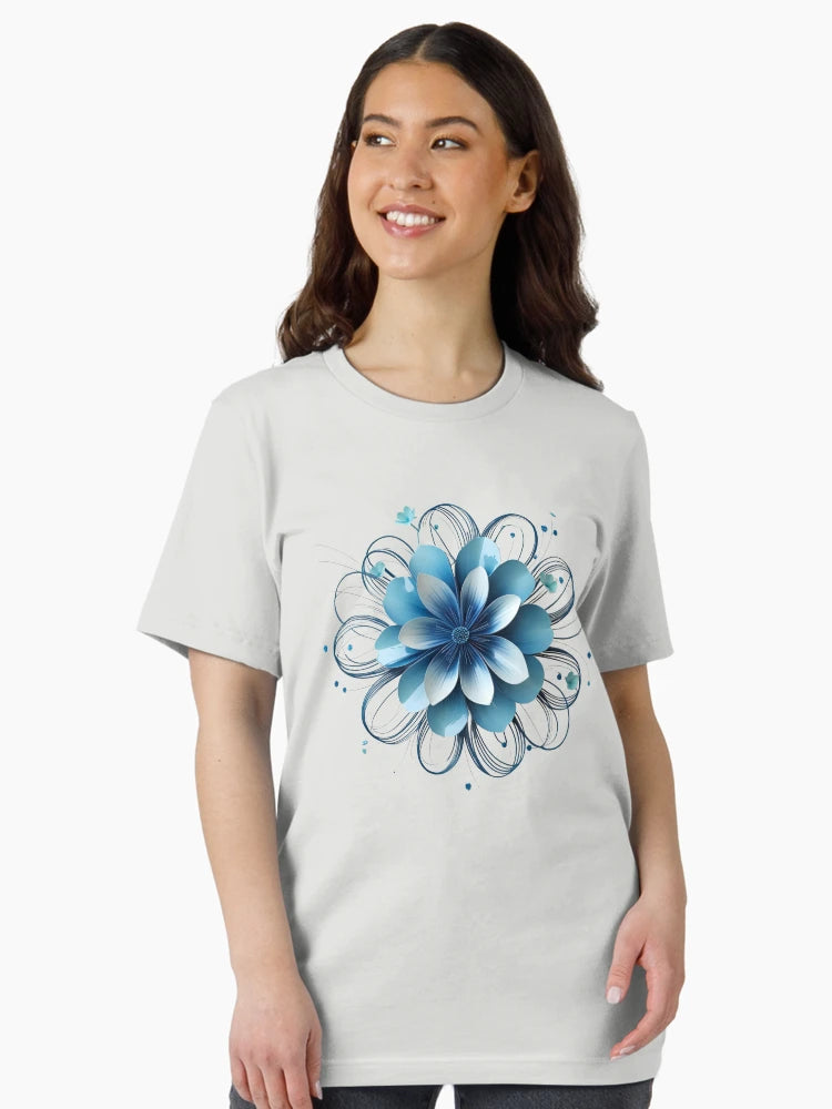 3D delicate baby blue flower