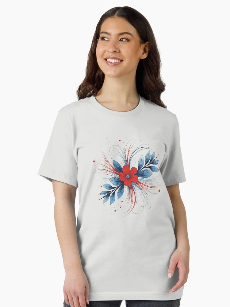 3D delicate blue & red flower