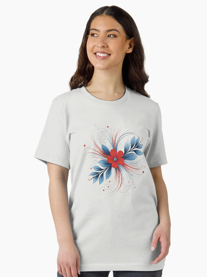 3D delicate blue & red flower
