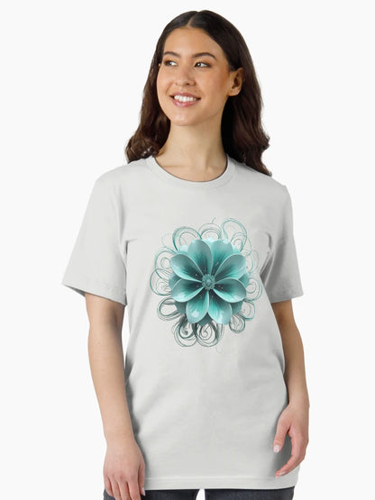 3D blooming turquoise flower