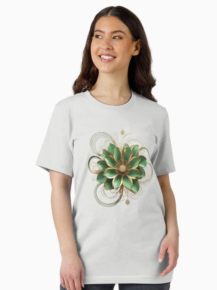 3D green & gold flower