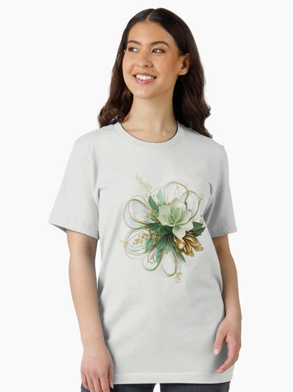 3D lacey green & gold flower