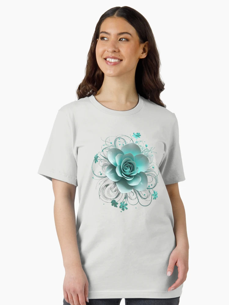 3D delicate turquoise flower