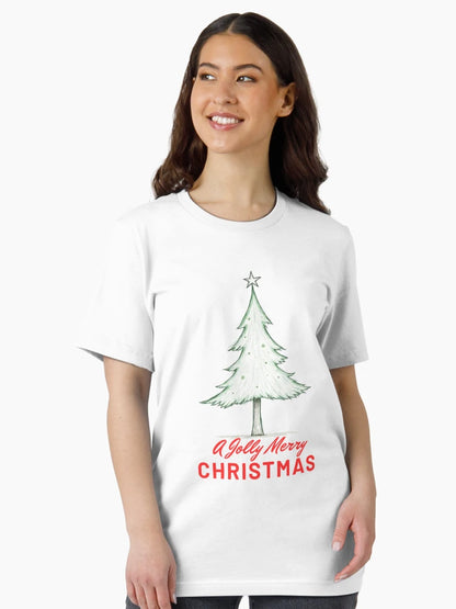 A Jolly Merry Christmas - Classic Star-Topped Christmas Tree T-Shirt