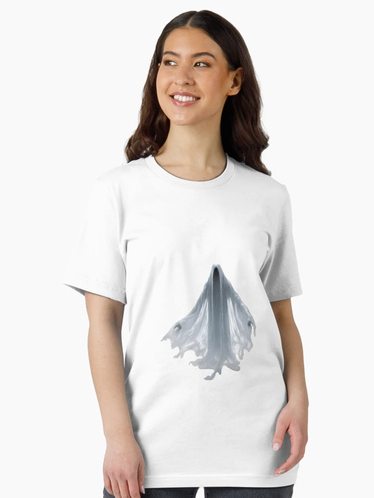 A close-up image of a ghost.