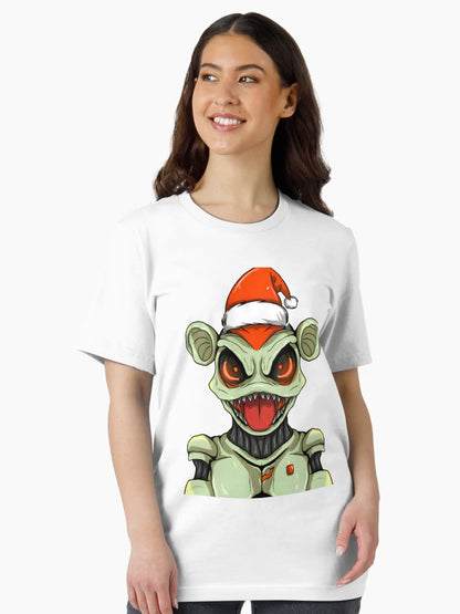 Alien wearing a Santa hat