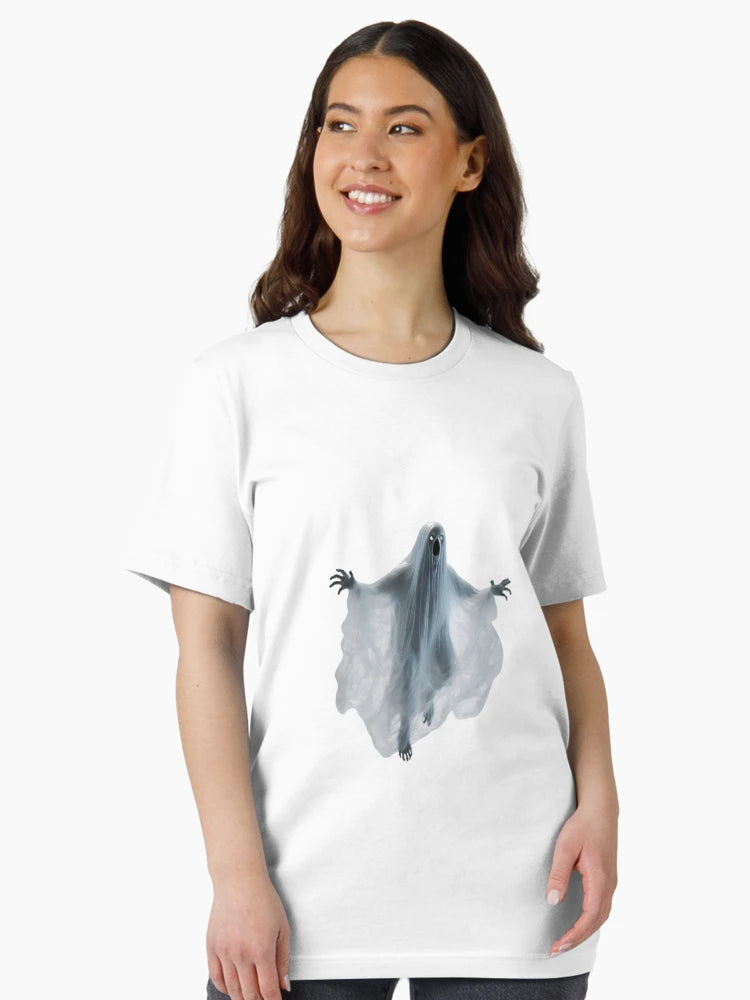 A close-up image of a ghost.