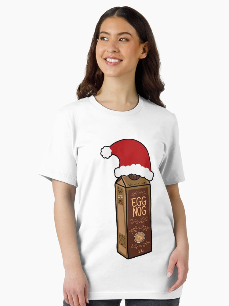 Eggnog Carton Wearing A Santa Hat