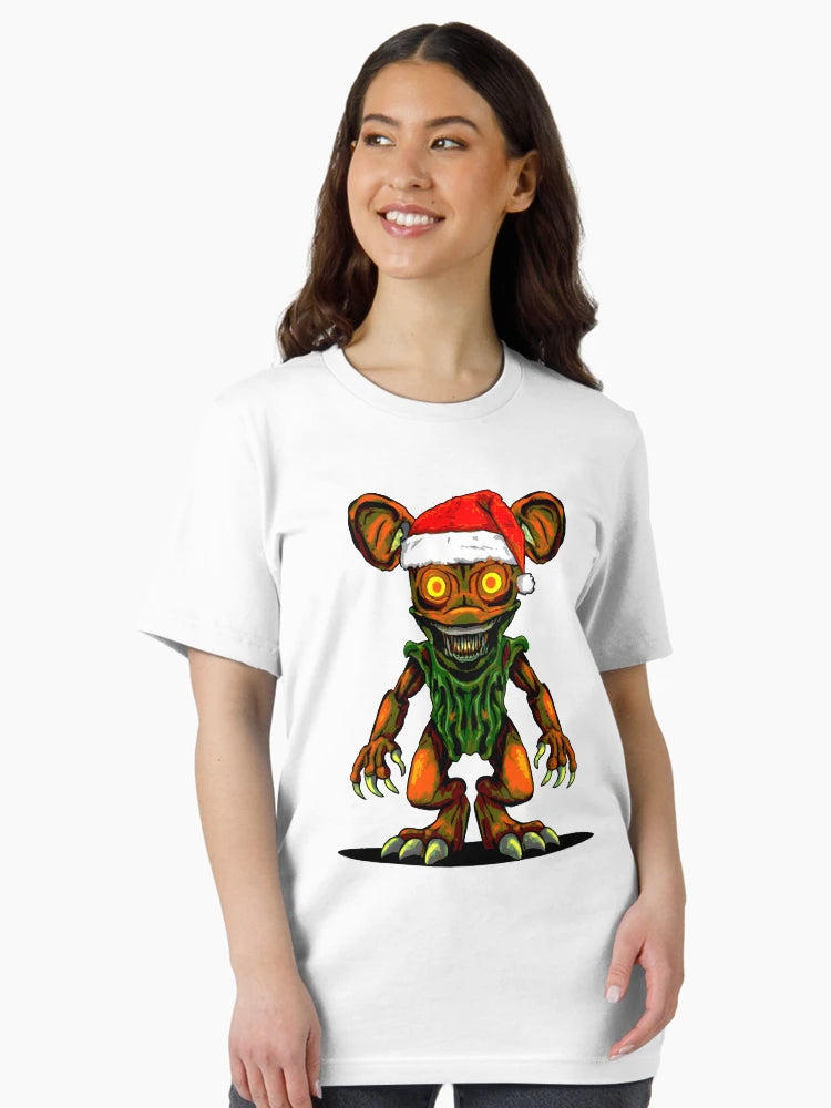 Alien wearing a Santa hat