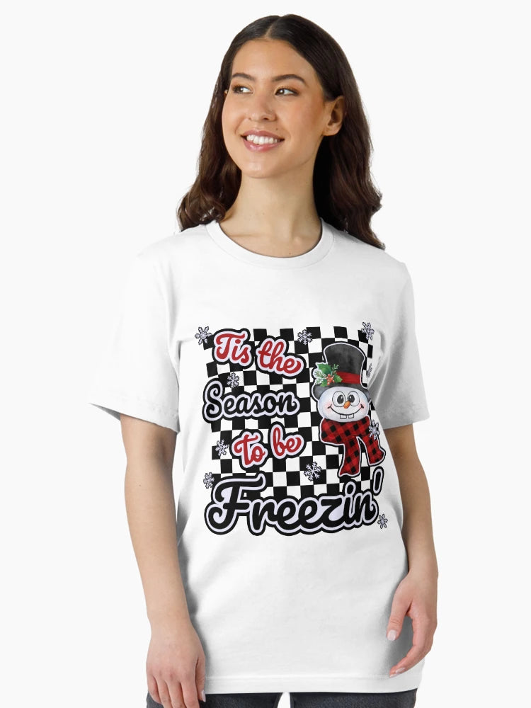 Funny Christmas Shirt – Tis the Season to Be Freezin Tee for Holiday Fun