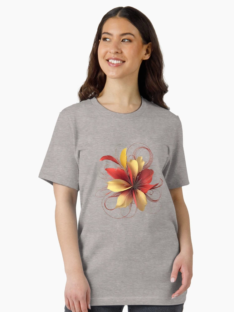 3D blooming red & gold flowers