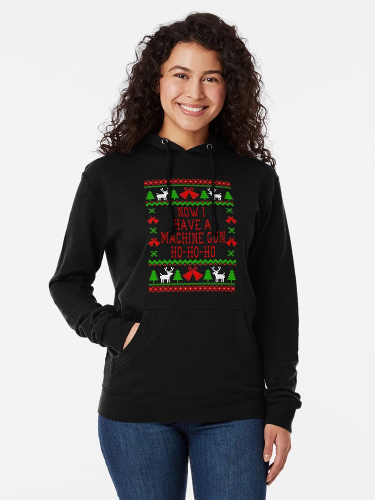 Now I Have A Machine Gun Ho-Ho-Ho - Die Hard Quote - Ugly Christmas Sweater Style