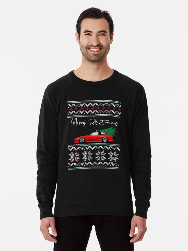 240SX Ugly Christmas Sweatshirt | Merry Driftmas, JDM, Gift for Car Guy, Lover, Enthusiast, Boyfriend, Xmas Tree, Rocking around the Christmas Tree