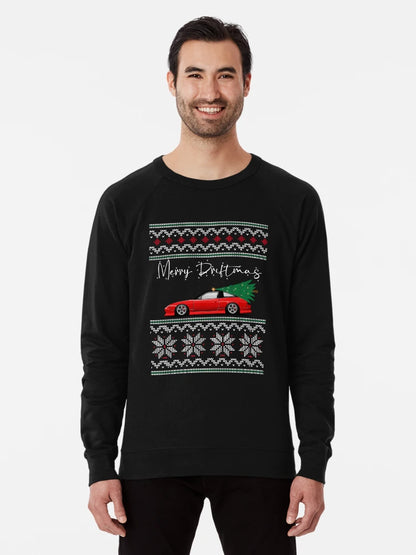 240SX Ugly Christmas Sweatshirt | Merry Driftmas, JDM, Gift for Car Guy, Lover, Enthusiast, Boyfriend, Xmas Tree, Rocking around the Christmas Tree