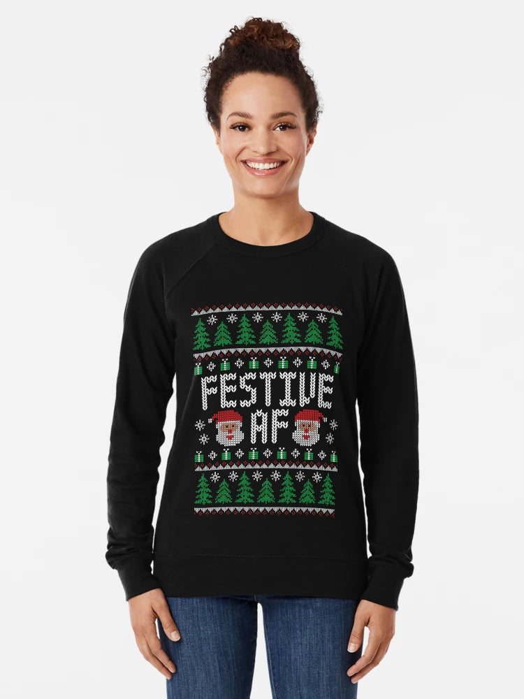 Festive AF Santa - Funny Ugly Christmas Sweater