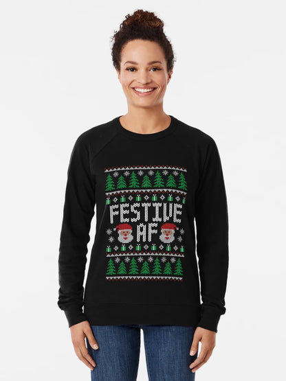 Festive AF Santa - Funny Ugly Christmas Sweater