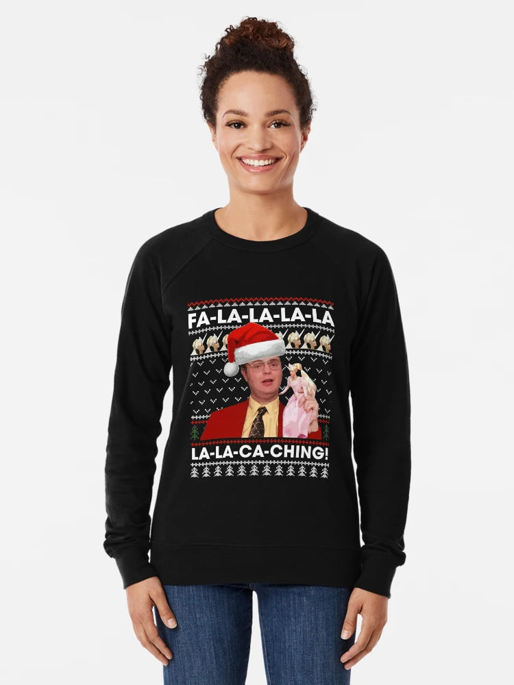 FA La La La La La La-Ca-Ching Dwight Schrute Office Xmas Ugly Christmas