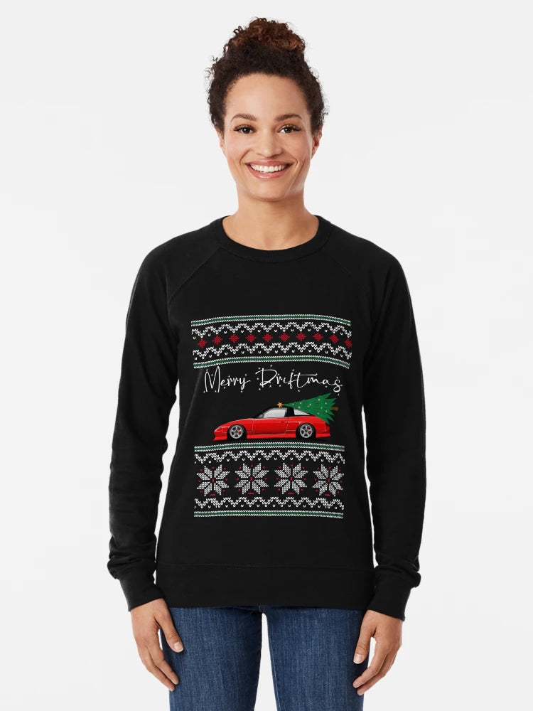 240SX Ugly Christmas Sweatshirt | Merry Driftmas, JDM, Gift for Car Guy, Lover, Enthusiast, Boyfriend, Xmas Tree, Rocking around the Christmas Tree