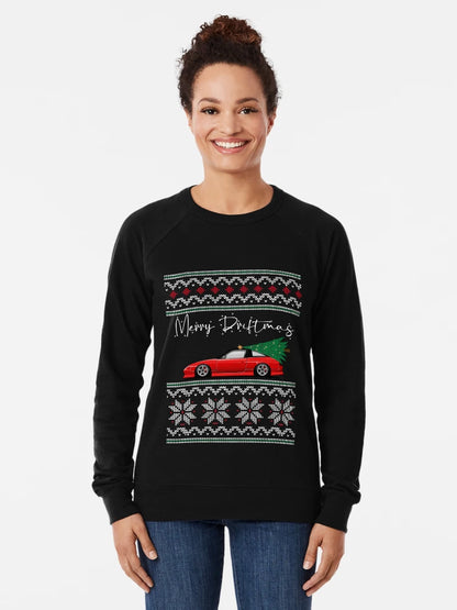 240SX Ugly Christmas Sweatshirt | Merry Driftmas, JDM, Gift for Car Guy, Lover, Enthusiast, Boyfriend, Xmas Tree, Rocking around the Christmas Tree
