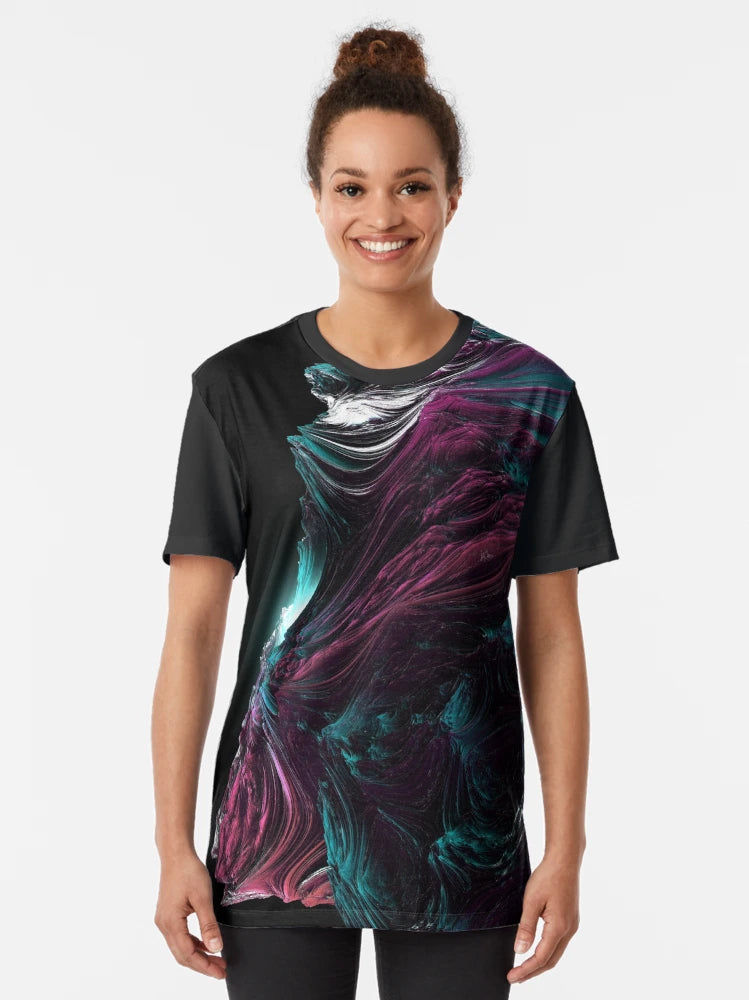 Abstract 3D image of emerald and purple color.