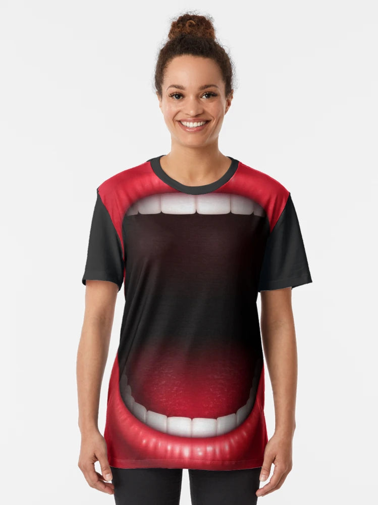 3D graphic design mouth open.