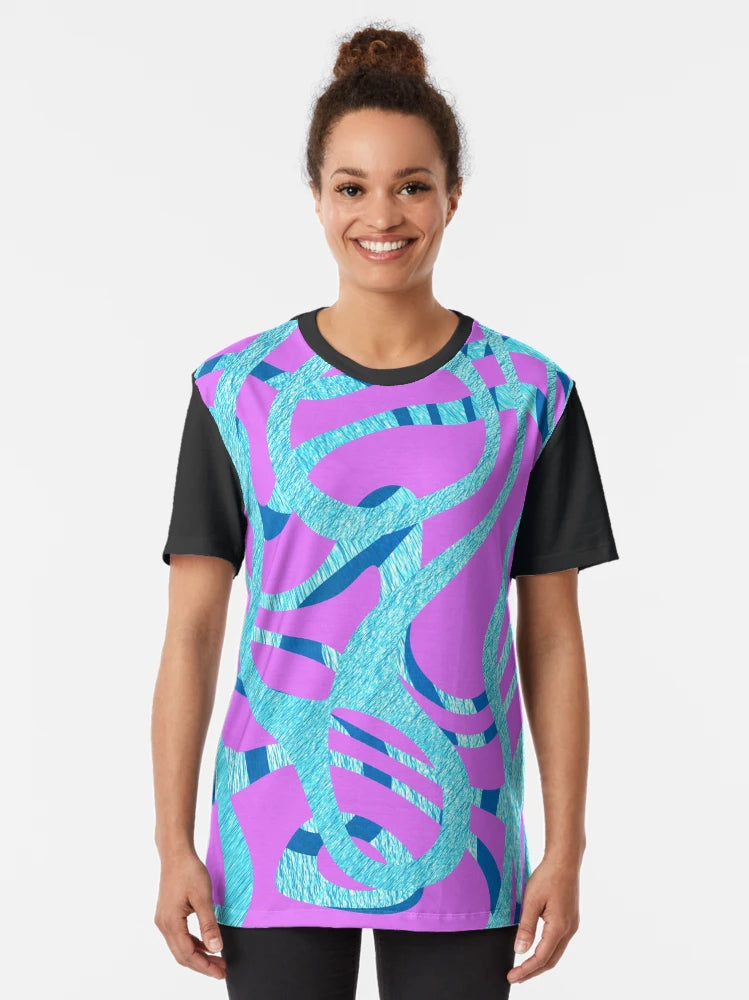 3D blue metallic curves