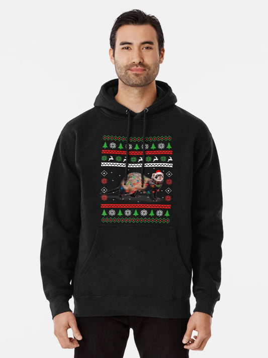 Ferrets Christmas Ugly Sweater Style Pajama Xmas Gift T-Shirt